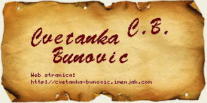 Cvetanka Bunović vizit kartica